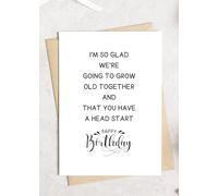 TEEMI-Birthday Card for Older Husband - Older Girlfriend - I'm So Glad We're Going To Grow Old Together and That You Have A Head Start