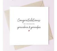 TEEMI-Congratulations on Becoming Grandparents Card - Elegant 5x5 inch Greeting Card with Envelope, 300gsm Premium Paper, New Grandparents Celebration Card, Minimalist Keepsake for Special