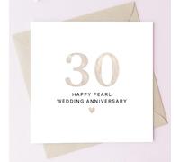 TEEMI-Milestone Wedding Anniversary Cards - Silver, Pearl & Golden Designs, 5x5 inch Square Greeting Card with Envelope, Minimalist Elegant Style, Premium 300gsm Blank Inside Card for Couples
