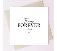TEEMI-Minimalist To My Forever 2026 Greeting Card - Elegant 5x5 Romantic Anniversary Style Card with Envelope, Blank Inside, Premium 300gsm Paper (2026)