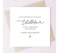 TEEMI-Romantic Anniversary Card for Husband - “I Still Do” Love Greeting Card - Wedding Anniversary, Vow Renewal, Valentine’s Day Gift for Him - Elegant 5.7x5.7 Card with Envelope, Premium 300gsm
