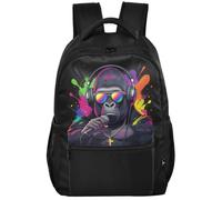 Teen Backpack Modern Style Peach Skin Lining Adjustable Shoulder Straps for | Singe Monkey Dj écouteurs & Lunettes De Soleil Gorilla Fun P