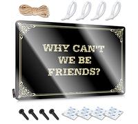 Teen Bedroom Decor Garden Funny Wall Art - Why Can't We Be Friends? Reusable Rustic Wall Hanging(20X30CM)