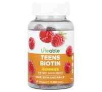Teen Biotin Gummies, Raspberry, 60 Gummies (5,000 mcg per Gummy), Lifeable