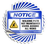 Teen Boy Room Decor Unique Tattoos - Notice Walking Path Not Maintained Users Assume All Risks Removable Decal Laptop Easy Peel for Antimicrobial(12X18CM)