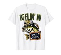 Teen Boys Fishing Reeling in First Day of School Bass Fish T-Shirt