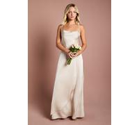 Teen Cowl Front Waterfall Skirt Bridesmaids Dress Coast Champagne 13-14 Years