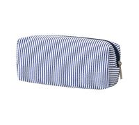 Teen Girl Pencil Case Cute Large Capacity Fashion Simple Pencil Pouch Aesthetic Stripe Pen Bag with Practical Smooth Zipper Small Portable Cosmetic Organizer Stationery Pouch for School and Office (F)