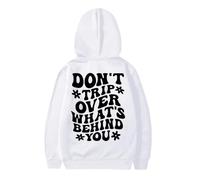 Teen Girl’s Y2K Slogan Letter Graphic Oversized Aesthetic Hoodie Drop Shoulder Fleece Hooded Sweatshirt Pullover Jumpers for Girls (White, 9-10 Years)