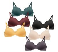 Teen Girls 6 Pack Padded Wirefree Bras Soft Push Up Training Bras Adjustable Strap Seamless Sport BRS Lightly Bralette Everyday Bra