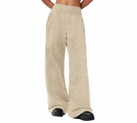 Teen Girls Floor Sweatpants Loose Wide Leg Pleated Waist Straight Joggers Trousers with Pockets Kids Plain Cotton Baggy Sweatpants Bottom (Beige, 4-5 Years)