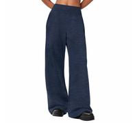 Teen Girls Floor Sweatpants Loose Wide Leg Pleated Waist Straight Joggers Trousers with Pockets Kids Plain Cotton Baggy Sweatpants Bottom (Dark Blue, 8-9 Years)