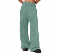 Teen Girls Floor Sweatpants Loose Wide Leg Pleated Waist Straight Joggers Trousers with Pockets Kids Plain Cotton Baggy Sweatpants Bottom (Green, 12-13 Years)