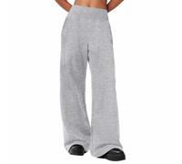 Teen Girls Floor Sweatpants Loose Wide Leg Pleated Waist Straight Joggers Trousers with Pockets Kids Plain Cotton Baggy Sweatpants Bottom (Grey, 8-9 Years)