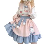 Teen Girls Japanese Kawaii Lolita Costume Plush Cute Bear Suspender Dress Sweet High Waist Princess Party Dresses (as8, Alpha, x_l, Pink, X-Large)