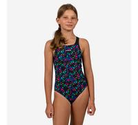 Teen Girls’ Swimming 1-piece Swimsuit - 500 Kamyleon Sky Black Green