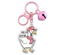 Teen Girls Trendy Stuff 14 Yr Old Girl Gift Ideas Silly Goose Birthday Decorations One Silly Goose Keychain Goose Decor Gag Gifts For Women Men Book Accessories For Reading Lovers, Pink, S