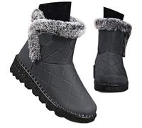 Teen Girls Women's Winter Boots Insulated Warm Top Snow Chelsea Easy Clean Suede Dog Walking Rainy Days Women Fleece Lined Anti Slip (25) Grey