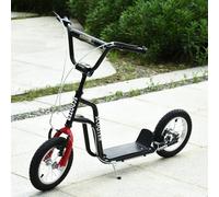 Teen Kids Stunt Scooter Children Kick Scooter Adjustable Handlebar 2 Brakes Ride On 12 Inch Rubber Tyres Black