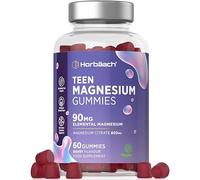 Teen Magnesium Gummies 90mg | 60 Count | Elemental Mineral as 800mg Magnesium Citrate | Berry Flavour Supplement Formulated for Teenagers | Vegan | by Horbaach