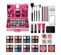 Teen Makeup Kit, Full Beginners Makeup Kit with Train Case, Makeup Box with Eyeshadow, Lipgloss, Highlighter, Blush, Brush and More for College Students