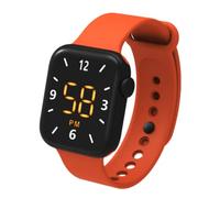 Teen Men and Women LED Electronic Watch Digital Waterproof Touch Screen Square Bracelet Student Sport Fashion Trend Watch, Dynamic Orange, Strap