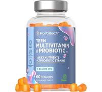 Teen Multivitamin Gummies with Probiotic | 60 Count | 15 Key Nutrients with Vitamin C, Biotin and Zinc | + 3 Biotic Strains | Natural Orange Flavour | Vegan | By Horbaach