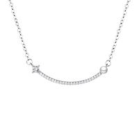Teen Necklaces, Teen Necklaces for Girls Oval Link Gemstone Smile Design Valentines Day 450mm
