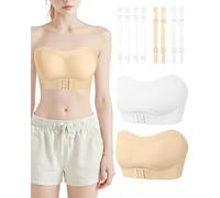 Teen Strapless Bandeau Bra Ages 10-16 with Dual-Color Adjustable Straps