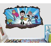 Teen Titans Action Wall Decal Sticker-Children's Wall Decal Decoration-Art 3D Vinyl Wall Decal 55X60Cm