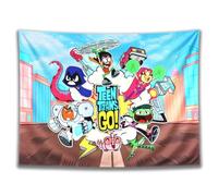 Teen Titans Fabric Poster Set - Oversized Wall Art for Boys Room Decor | 40x57" Teen Titans Tapestry Poster Wall Decor for Hanging in Bedroom Dorm Office | Unframed Teen Titans Poster