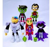Teen Titans Robin Cyborg Beast Boy Figure Toy 7pcs