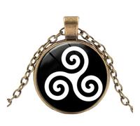 Teen Wolf Necklace Triskele Triskelion Irish Symbol Allison Argent Triple Spiral Pendant Trinity Celtics Glass Cabochon Jewelry
