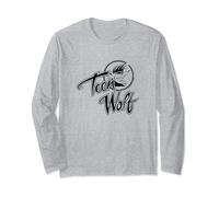 Teen Wolf Retro Vintage Werewolf Line Art Badge & Logo Long Sleeve T-Shirt
