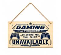 Teenage Boys Gifts, Gaming Wooden Hanging Sign, Funny Novelty Plaque, 13th 14th 15th 16th 18th Birthday Presents for Men, Cool Bedroom Accessories Christmas Decor for Brother Son Dad Husband
