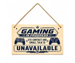 Teenage Boys Gifts, Gaming Wooden Hanging Sign, Funny Novelty Plaque, 13th 14th 15th 16th 18th Birthday Presents for Men, Cool Bedroom Accessories Christmas Decor for Brother Son Dad Husband
