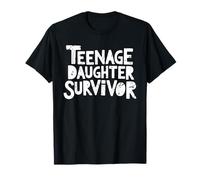 Teenage Daughter Survivor Distressed Funny Parent Humor T-Shirt