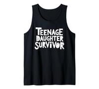 Teenage Daughter Survivor Distressed Funny Parent Humor Tank Top