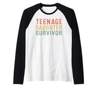 Teenage Daughter Survivor Funny Father's Day Dad Gifts Daddy Raglan Baseball Tee