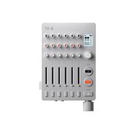 teenage engineering TX-6 portable and rechargeable 6 stereo channel mixer and usb audio interface, 8 hour battery life, built-in effects, synthesizer and sequencer, ble and usb midi, iOS compatible