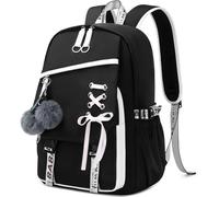 Teenage Girls Bookbag School Backpack Children Casual Daypack Schoolbag for Teens (Black,One Size)