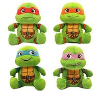 Teenage Mutant Ninja Turtle Official Merchandise | TMNT Toys Squeaky Plush Dog Toy | Stuffed Animal Turtle Squeaks for Interactive Play | 4-Pack Donatello, Michelangelo, Raphael, & Leonardo