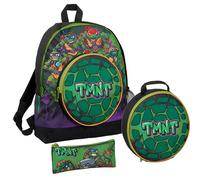 Teenage Mutant Ninja Turtles Backpack + Lunch Bag + Pencil Case 3D Shell School Bag Set