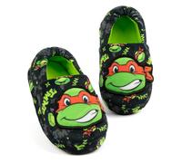 Teenage Mutant Ninja Turtles Boys Black Raphael Applique Multi-Character All-Over Print Slip On Loafer Slippers - 13 UK Child