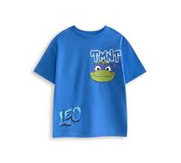 Teenage Mutant Ninja Turtles Boys Blue Graphic Tee | Leo TMNT Short Sleeve T-Shirt | Classic Cartoon Apparel for Kids | Leonardo Character Merchandise | Turtles Merch - 4-5 Years