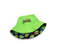 Teenage Mutant Ninja Turtles Boys Green Reversible Logo And Faces All Over Print Bucket Hat (One Size)