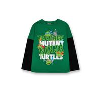 Teenage Mutant Ninja Turtles Boys Green Stacked Text Long Sleeved T-Shirt - 6-7 Years