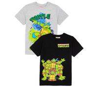 Teenage Mutant Ninja Turtles Boy's Kids Multi-Pack of 2 Short-Sleeved T-Shirts (Multicoloured) | Size: 6-7 Years Teenage Mutant Ninja Turtles Multicolor 6-7 Years