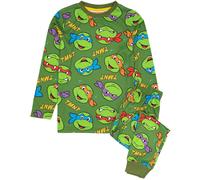 Teenage Mutant Ninja Turtles Boy's Kids Short Sleeve Long Leg Pyjama Set (Green) in Green | Size: 8-9 Years Teenage Mutant Ninja Turtles Green 8-9 Years