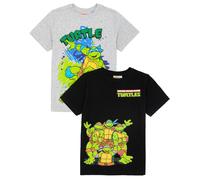 Teenage Mutant Ninja Turtles Boys Multicoloured Multi Character Multi-Pack of 2 Short-Sleeved T-Shirts - 4-5 Years